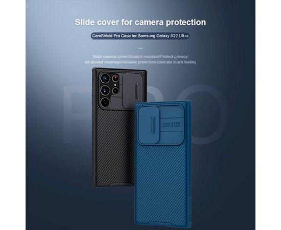 Nillkin CamShield PRO Hard Case Aizsargapvalks priekš Samsung Galaxy S22 Ultra / melns Neoriģinālie Maciņi