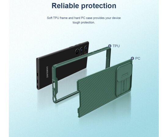 Nillkin CamShield PRO Hard Case Aizsargapvalks priekš Samsung Galaxy S22 Ultra / melns Neoriģinālie Maciņi