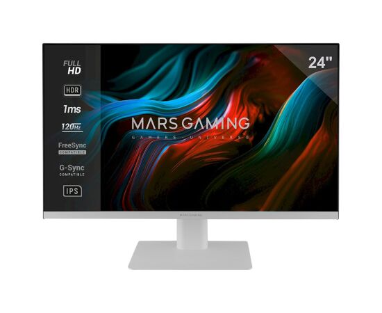 Mars Gaming MV24W Datora monitors 24"  Fast IPS 120Hz 1ms / balts Monitori