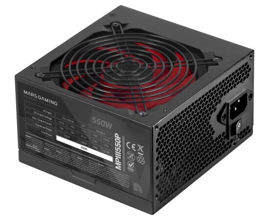 Mars Gaming MPIII550P Barošanas bloks 550 W 24-pin ATX ATX / melns Datoru barošanas bloki