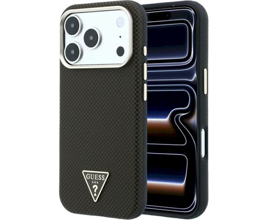 Guess Kevlar Triangle Logo MagSafe Aizsargapvalks priekš iPhone 18 Pro / 17 Pro / brūns Neoriģinālie Maciņi