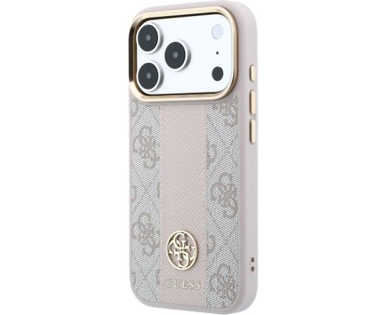 Guess 4G with Stripe Round and Classic Logos MagSafe Aizsargapvalks priekš iPhone 18 Pro / iPhone 17 Pro / rozā Neoriģinālie Maciņi
