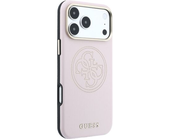 Guess Perforated 4G Gold Logo Magsafe Aizsargapvalks priekš iPhone 18 Pro Max / 17 Pro Max / rozā Neoriģinālie Maciņi