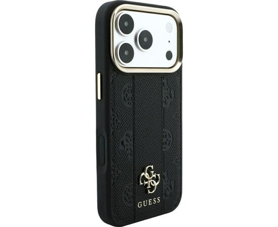 Guess Stripe Peony 4G Logo MagSafe Aizsargapvalks priekš iPhone 18 Pro/iPhone 17 Pro / melns Neoriģinālie Maciņi