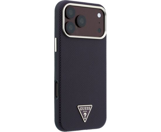 Guess Kevlar Triangle Logo MagSafe Aizsargapvalks priekš iPhone 18 Pro / 17 Pro / bordo Neoriģinālie Maciņi