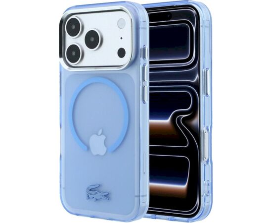 Lacoste IML Frosted MagSafe Aizsargapvalks priekš iPhone 18 Pro Max / 17 Pro Max / zils Neoriģinālie Maciņi