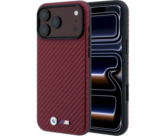 BMW M Carbon Metal Logo MagSafe Case Aizsargapvalks priekš iPhone 18 Pro Max / 17 Pro Max / bordo Neoriģinālie Maciņi