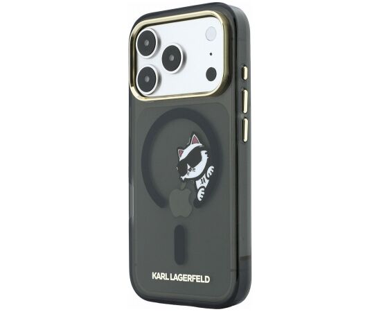 Karl Lagerfeld IML Choupette Peekaboo Magsafe Case Aizsargapvalks priekš iPhone 18 Pro / melns Neoriģinālie Maciņi