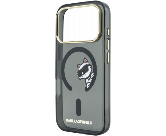 Karl Lagerfeld IML Choupette Peekaboo Magsafe Case Aizsargapvalks priekš iPhone 18 Pro / melns Neoriģinālie Maciņi