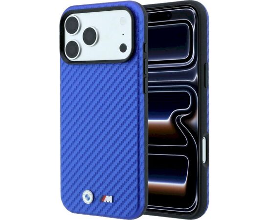 BMW M Carbon Metal Logo MagSafe Aizsargapvalks priekš iPhone 18 Pro Max / 17 Pro Max / zils Neoriģinālie Maciņi