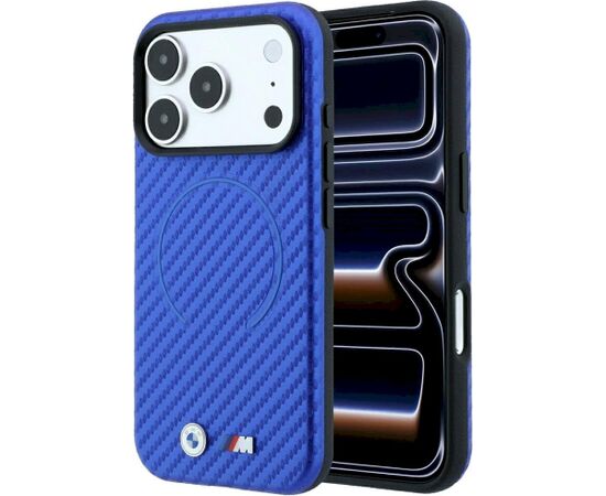 BMW M Carbon Printed Ring MagSafe Case Aizsargapvalks priekš iPhone 18 Pro Max / 17 Pro Max / zils Neoriģinālie Maciņi