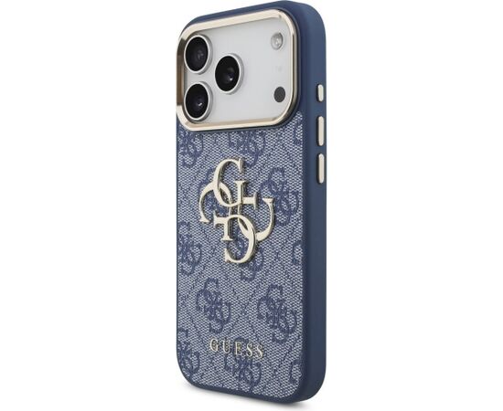 Guess 4G Big 4G Classic Logo Case Aizsargapvalks priekš iPhone 18 Pro / blue gold Neoriģinālie Maciņi