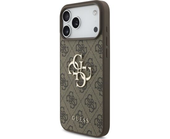 Guess 4G Big Logo Case Aizsargapvalks priekš iPhone 18 Pro / iPhone 17 Pro / brūns Neoriģinālie Maciņi