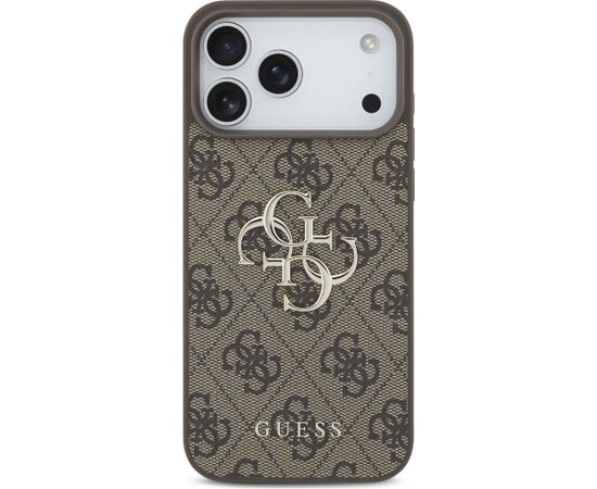 Guess 4G Big Logo Case Aizsargapvalks priekš iPhone 18 Pro / iPhone 17 Pro / brūns Neoriģinālie Maciņi