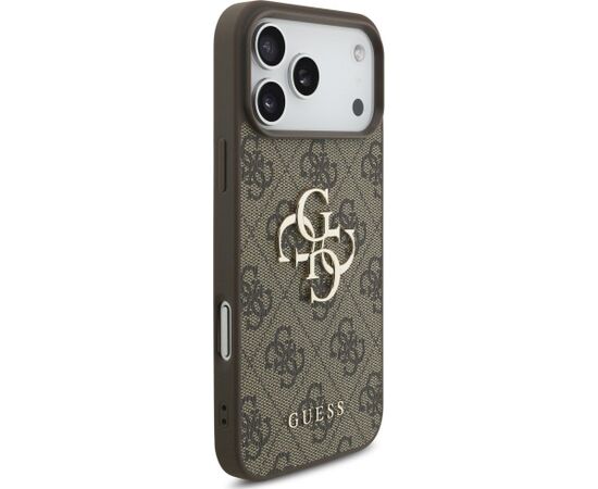 Guess 4G Big Logo Case Aizsargapvalks priekš iPhone 18 Pro / iPhone 17 Pro / brūns Neoriģinālie Maciņi