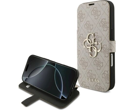 Guess Book 4G Metal Logo Case Aizsargapvalks priekš iPhone 18 Pro / iPhone 17 Pro / rozā Neoriģinālie Maciņi