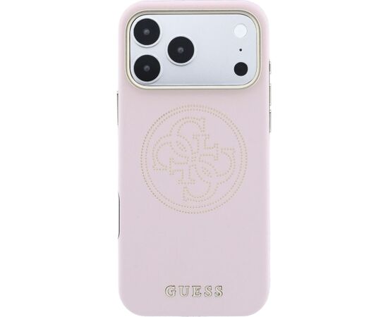 Guess Perforated 4G Gold Logo Magsafe Aizsargapvalks priekš iPhone 18 Pro / 17 Pro / rozā Neoriģinālie Maciņi