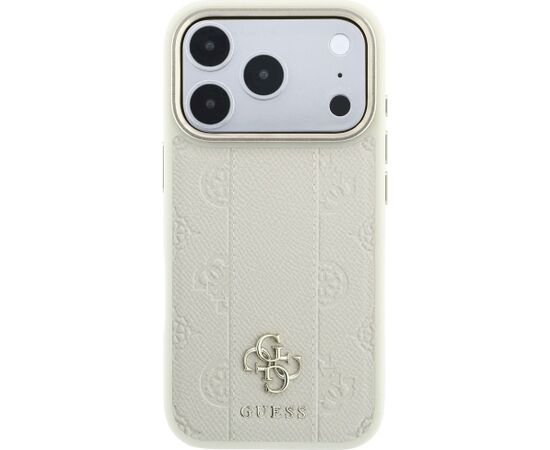 Guess Stripe Peony 4G Logo MagSafe Aizsargapvalks priekš iPhone 18 Pro Max/iPhone 17 Pro Max / bēšs Neoriģinālie Maciņi