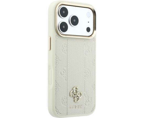 Guess Stripe Peony 4G Logo MagSafe Aizsargapvalks priekš iPhone 18 Pro Max/iPhone 17 Pro Max / bēšs Neoriģinālie Maciņi