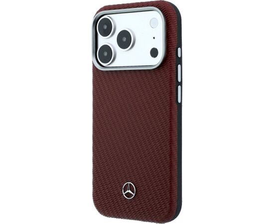 Mercedes Leather Semi Wrap Wood Effect MagSafe Aizsargapvalks priekš iPhone 18 Pro Max / 17 Pro Max / bordo Neoriģinālie Maciņi