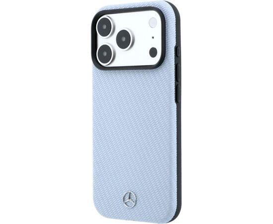 Mercedes Leather Semi Wrap Wood Effect MagSafe Aizsargapvalks priekš iPhone 18 Pro Max / 17 Pro Max / zils Neoriģinālie Maciņi