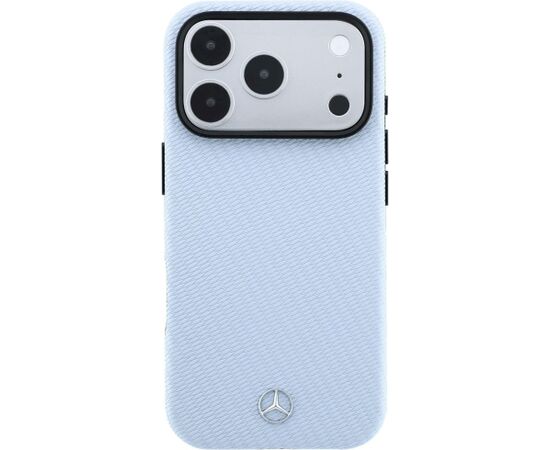 Mercedes Leather Semi Wrap Wood Effect MagSafe Aizsargapvalks priekš iPhone 18 Pro Max / 17 Pro Max / zils Neoriģinālie Maciņi