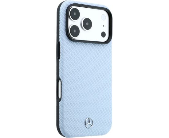 Mercedes Leather Semi Wrap Wood Effect MagSafe Aizsargapvalks priekš iPhone 18 Pro Max / 17 Pro Max / zils Neoriģinālie Maciņi