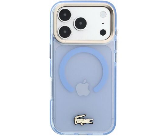 Lacoste IML Shockproof Petit Pique Gold Logo MagSafe Case Aizsargapvalks priekš iPhone 18 Pro Max / zils Neoriģinālie Maciņi