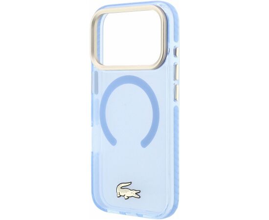 Lacoste IML Shockproof Petit Pique Gold Logo MagSafe Case Aizsargapvalks priekš iPhone 18 Pro Max / zils Neoriģinālie Maciņi
