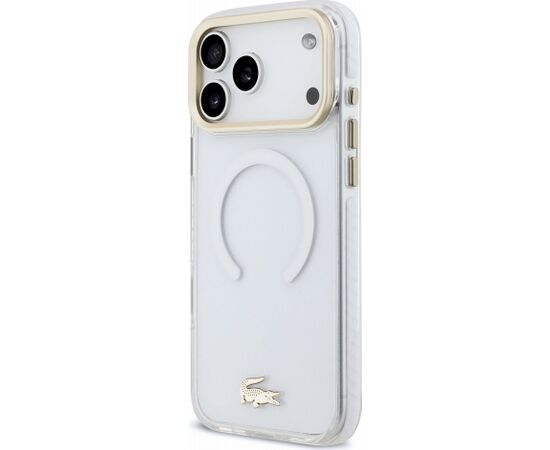 Lacoste IML Shockproof Petit Pique Gold Logo MagSafe Aizsargapvalks priekš iPhone 18 Pro Max Neoriģinālie Maciņi