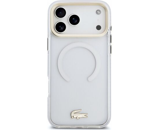 Lacoste IML Shockproof Petit Pique Gold Logo MagSafe Aizsargapvalks priekš iPhone 18 Pro Max Neoriģinālie Maciņi