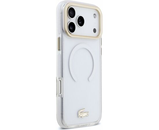 Lacoste IML Shockproof Petit Pique Gold Logo MagSafe Aizsargapvalks priekš iPhone 18 Pro Max Neoriģinālie Maciņi