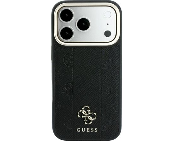 Guess Stripe Peony 4G Logo MagSafe Aizsargapvalks priekš iPhone 18 Pro Max / iPhone 17 Pro Max / melns Neoriģinālie Maciņi