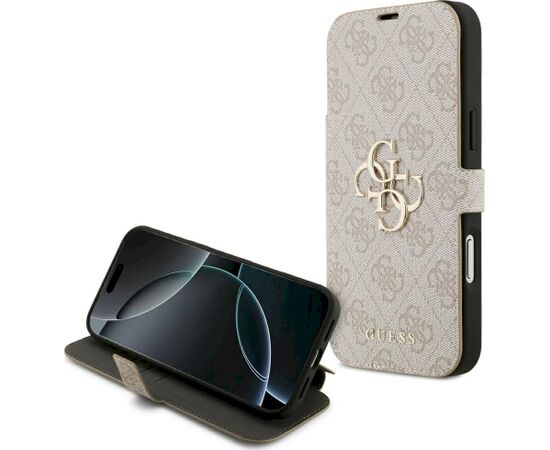 Guess Book 4G Metal Logo Case Aizsargapvalks priekš iPhone 18 Pro Max / iPhone 17 Pro Max / rozā Neoriģinālie Maciņi