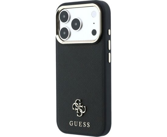 Guess Saffiano Small 4G & Classic Logo MagSafe Aizsargapvalks priekš iPhone 18 Pro Max/17 Pro Max / melns Neoriģinālie Maciņi