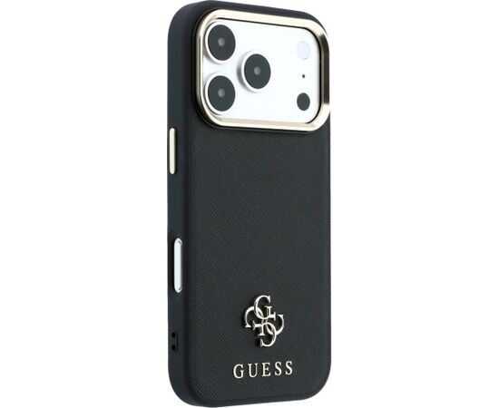 Guess Saffiano Small 4G & Classic Logo MagSafe Aizsargapvalks priekš iPhone 18 Pro Max/17 Pro Max / melns Neoriģinālie Maciņi