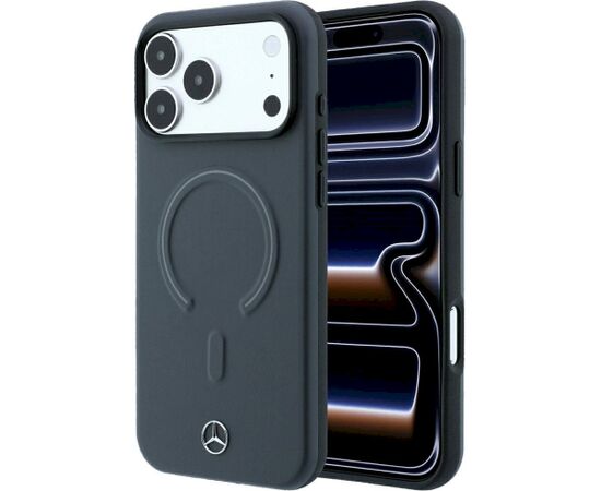 Mercedes Leather 3D MagSafe Aizsargapvalks priekš iPhone 18 Pro Max / 17 Pro Max / antracite Neoriģinālie Maciņi