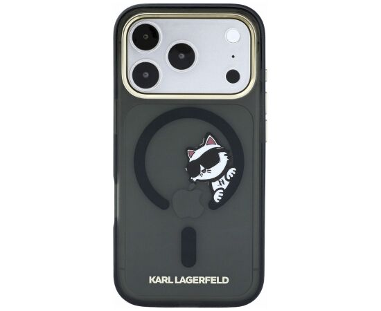 Karl Lagerfeld IML Choupette Peekaboo Magsafe Case Aizsargapvalks priekš iPhone 18 Pro Max / melns Neoriģinālie Maciņi