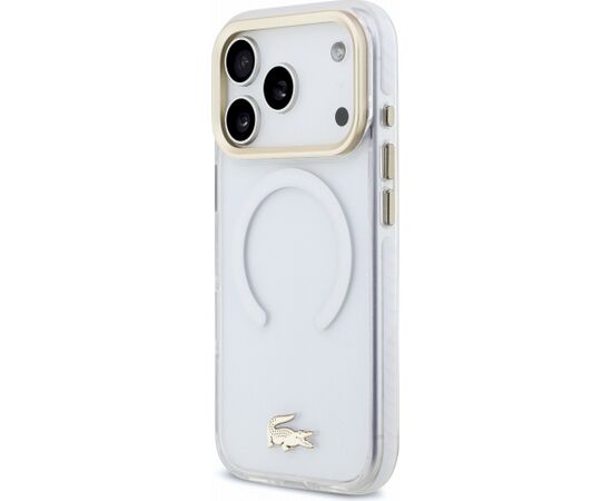 Lacoste IML Shockproof Petit Pique Gold Logo MagSafe Case Aizsargapvalks priekš iPhone 18 Pro / caurspīdīgs Neoriģinālie Maciņi