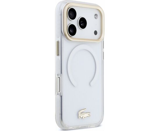Lacoste IML Shockproof Petit Pique Gold Logo MagSafe Case Aizsargapvalks priekš iPhone 18 Pro / caurspīdīgs Neoriģinālie Maciņi