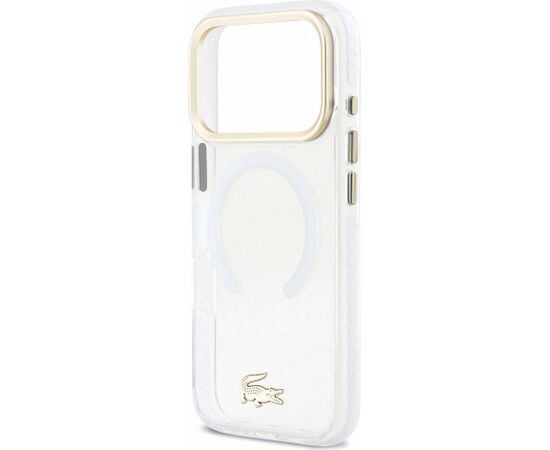 Lacoste IML Shockproof Petit Pique Gold Logo MagSafe Case Aizsargapvalks priekš iPhone 18 Pro / caurspīdīgs Neoriģinālie Maciņi