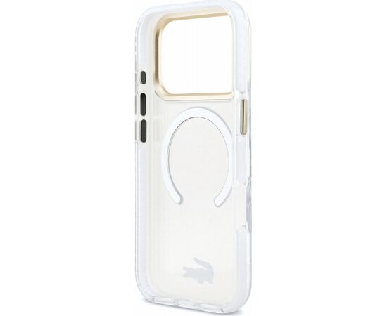 Lacoste IML Shockproof Petit Pique Gold Logo MagSafe Case Aizsargapvalks priekš iPhone 18 Pro / caurspīdīgs Neoriģinālie Maciņi