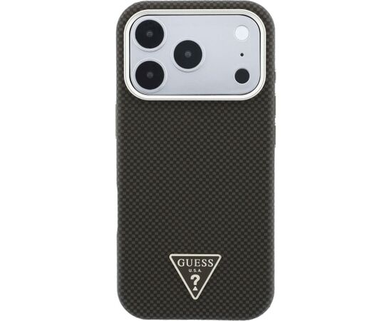 Guess Kevlar Triangle Logo MagSafe Aizsargapvalks priekš iPhone 18 Pro Max / 17 Pro Max / brūns Neoriģinālie Maciņi