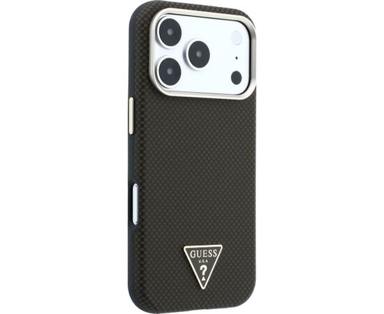Guess Kevlar Triangle Logo MagSafe Aizsargapvalks priekš iPhone 18 Pro Max / 17 Pro Max / brūns Neoriģinālie Maciņi