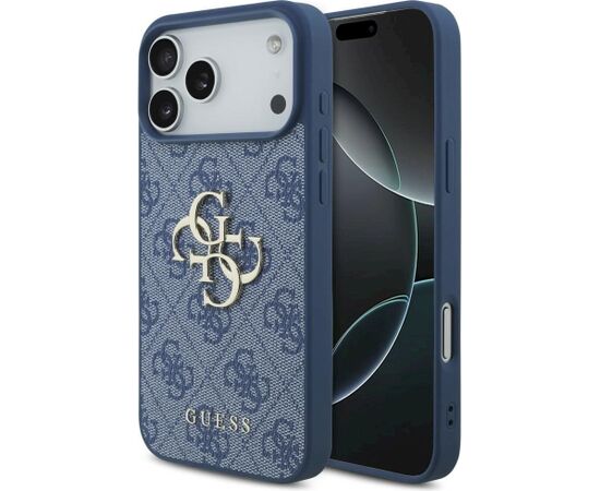 Guess 4G Big Logo Case Aizsargapvalks priekš iPhone 18 Pro Max / iPhone 17 Pro Max / zils Neoriģinālie Maciņi