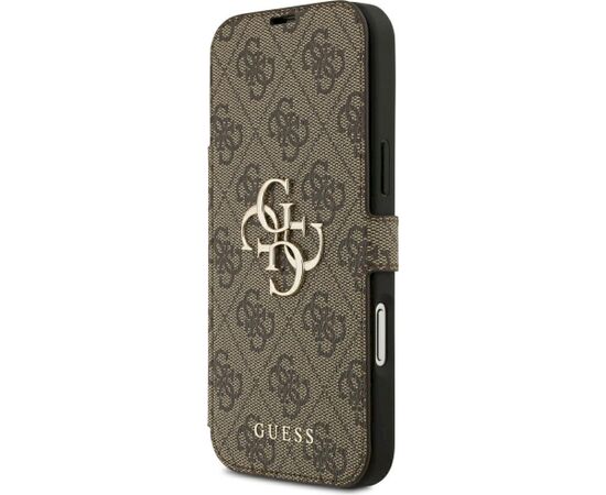 Guess Book 4G Metal Logo Case Aizsargapvalks priekš iPhone 18 Pro Max / iPhone 17 Pro Max / brūns Neoriģinālie Maciņi
