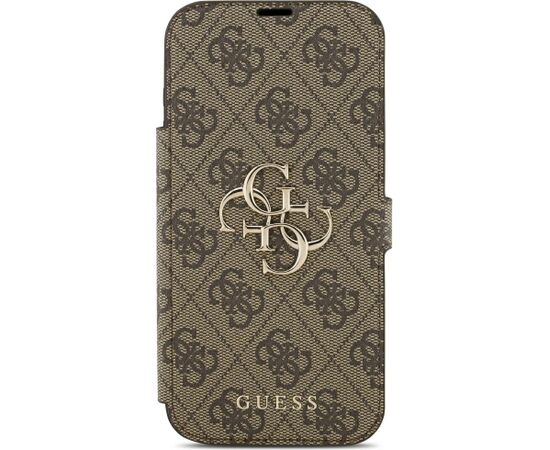 Guess Book 4G Metal Logo Case Aizsargapvalks priekš iPhone 18 Pro Max / iPhone 17 Pro Max / brūns Neoriģinālie Maciņi