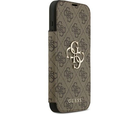 Guess Book 4G Metal Logo Case Aizsargapvalks priekš iPhone 18 Pro Max / iPhone 17 Pro Max / brūns Neoriģinālie Maciņi
