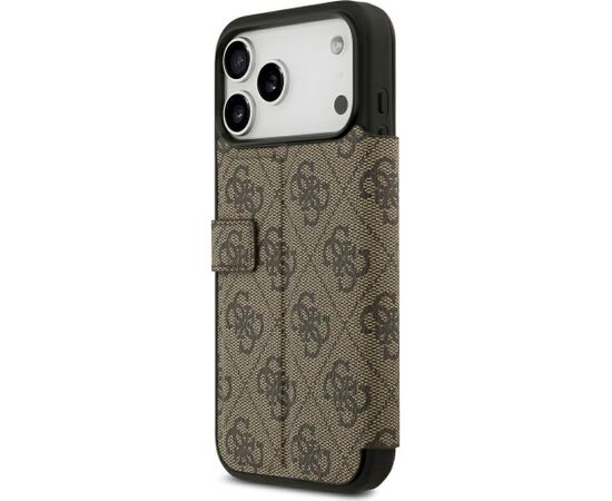 Guess Book 4G Metal Logo Case Aizsargapvalks priekš iPhone 18 Pro Max / iPhone 17 Pro Max / brūns Neoriģinālie Maciņi