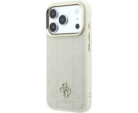 Guess Stripe Peony 4G Logo MagSafe Aizsargapvalks priekš iPhone 18 Pro / iPhone 17 Pro / bēšs Neoriģinālie Maciņi